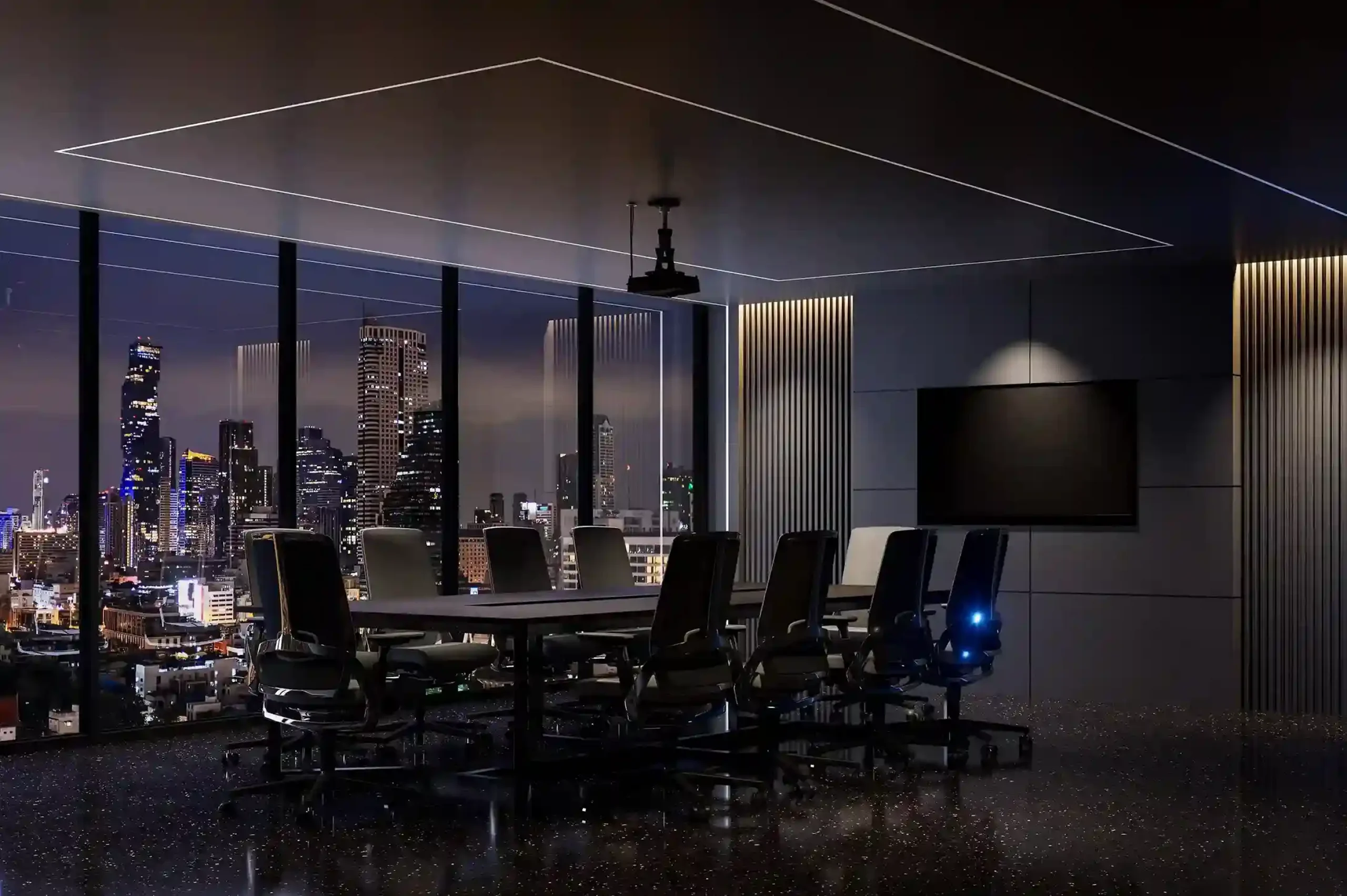 modern-style-luxury-black-meeting-room-interior-with-night-city-view-background-3d-render_11zon_11zon